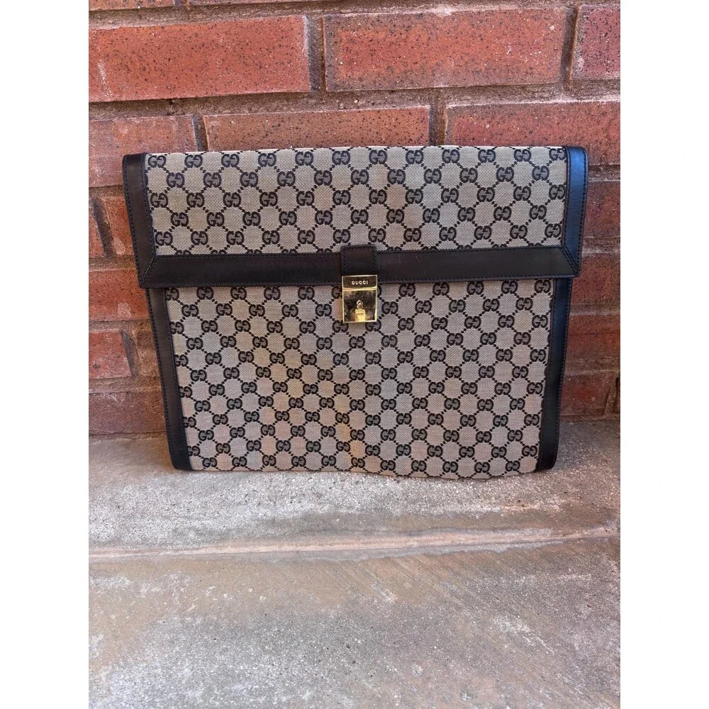 Gucci Canvas and Leather Portfolio